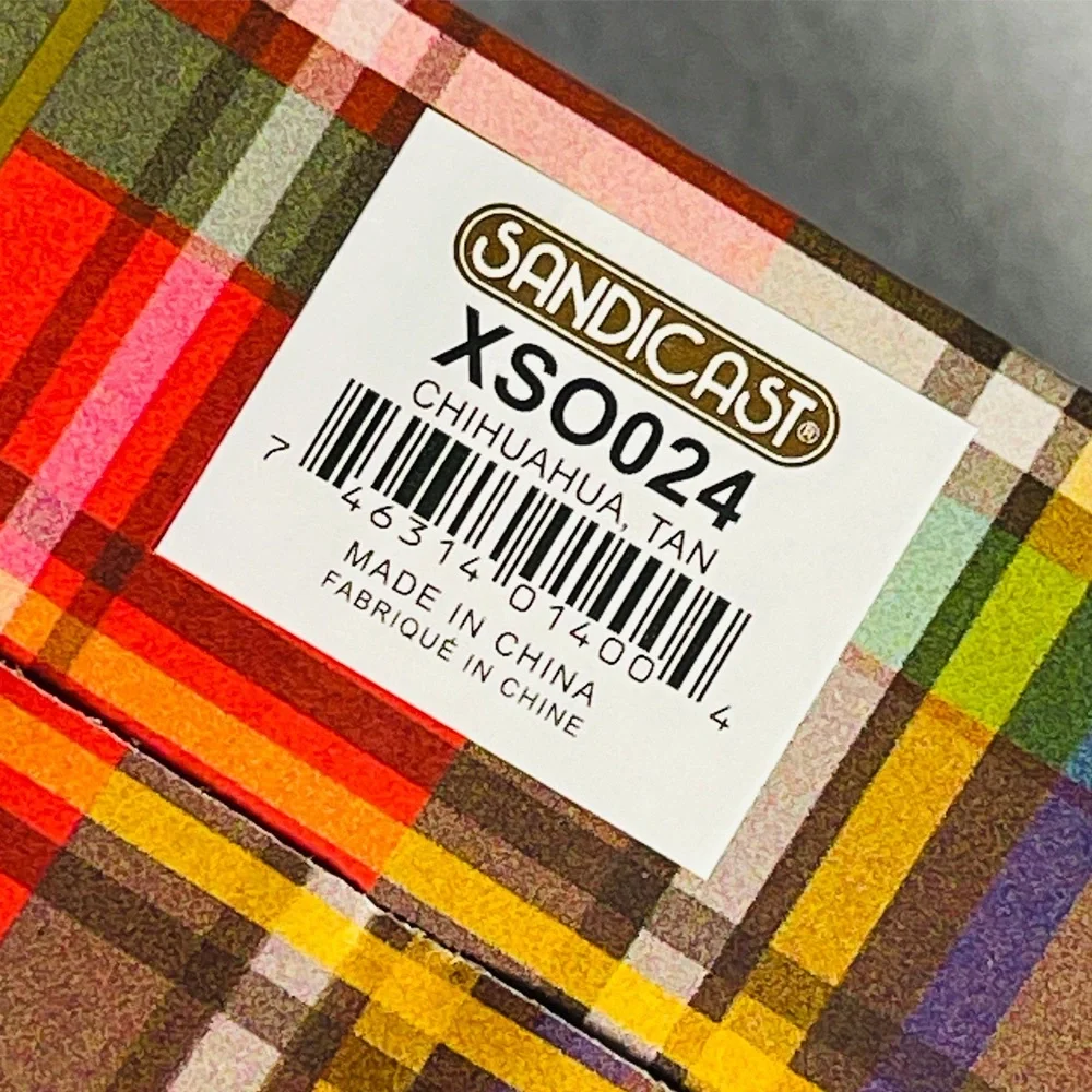 Sandicast Tan CHIHUAHUA with Red and White Christmas Scarf - Picture 10 of 13